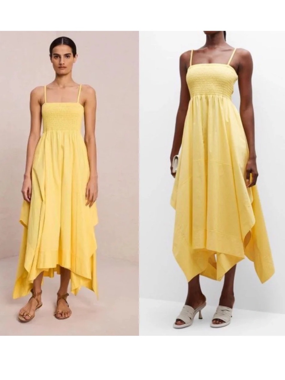 A.L.C. Adriana Smocked Handkerchief Dress